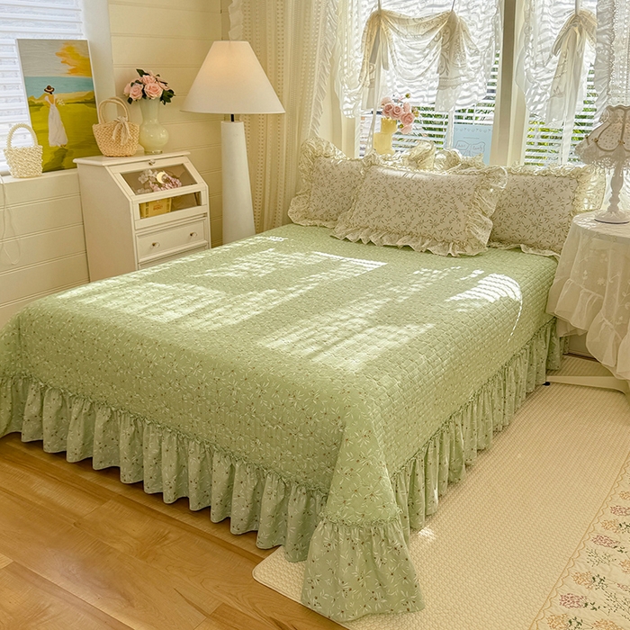 91家纺网 家纺一手货源 找家纺 （总）韩约家纺 2026新款法式大花边古法棉感床盖四件套