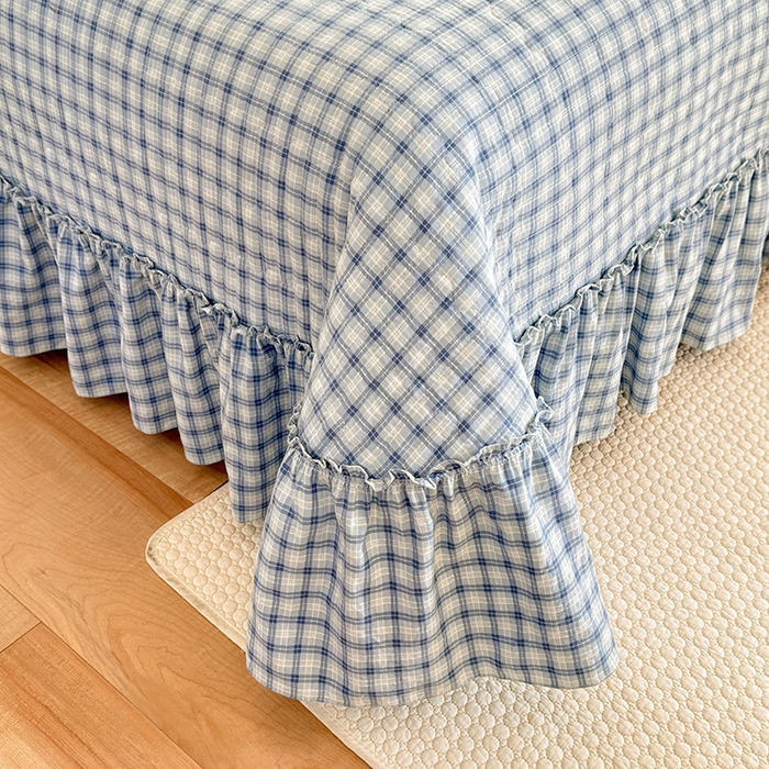 91家纺网 家纺一手货源 找家纺 韩约家纺 2026新款法式大花边古法棉感床盖四件套 靓彩