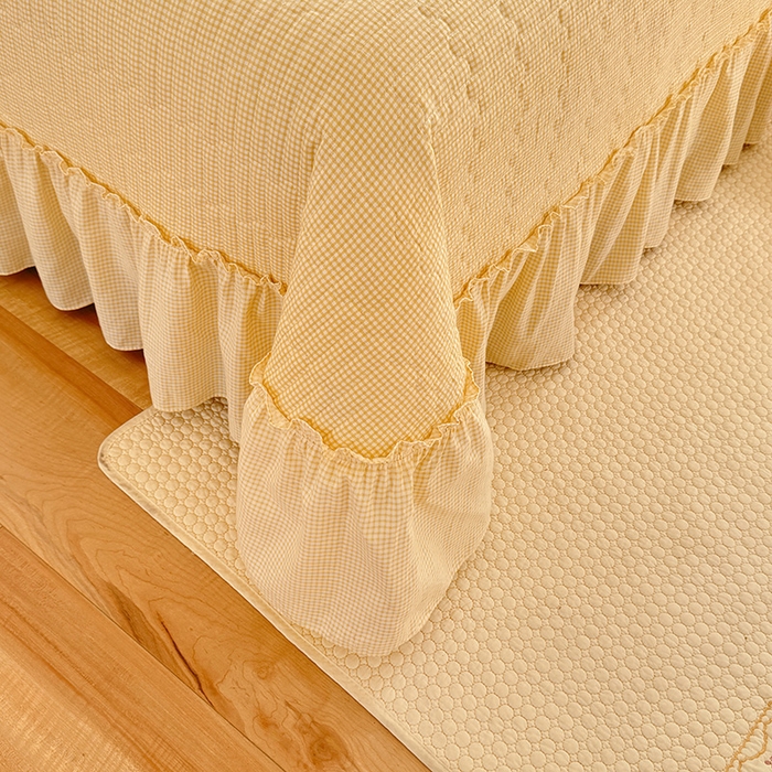 91家纺网 家纺一手货源 找家纺 韩约家纺 2026新款法式大花边古法棉感床盖四件套 思绪