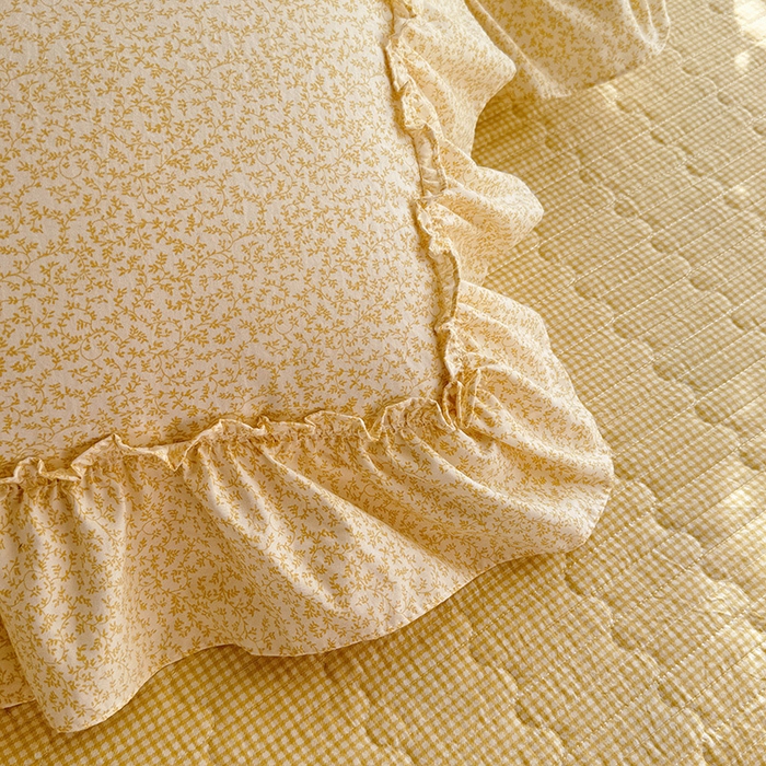 91家纺网 家纺一手货源 找家纺 韩约家纺 2026新款法式大花边古法棉感床盖四件套 思绪