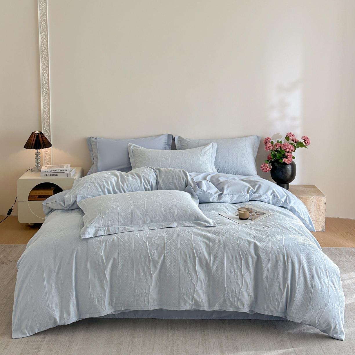 91家纺网 家纺一手货源 找家纺 （总）格里芬家纺 2026新款全棉水洗立体浮雕提花纯棉四件套