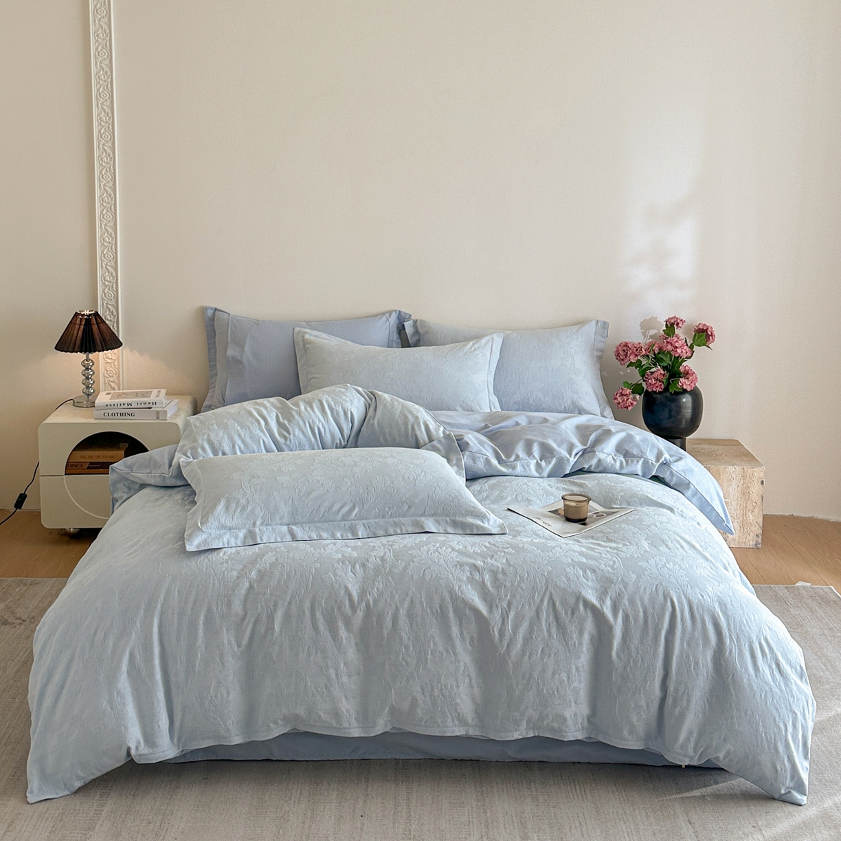 91家纺网 家纺一手货源 找家纺 （总）格里芬家纺 2026新款全棉水洗立体浮雕提花纯棉四件套