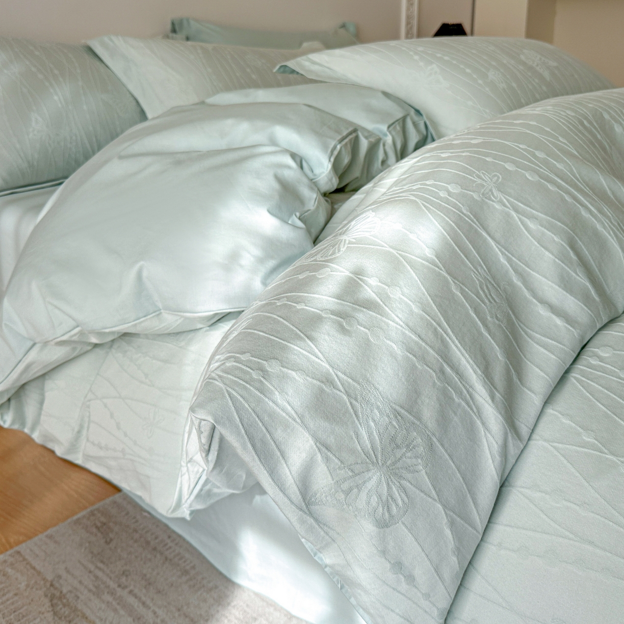 91家纺网 家纺一手货源 找家纺 （总）格里芬家纺 2026新款全棉水洗立体浮雕提花纯棉四件套