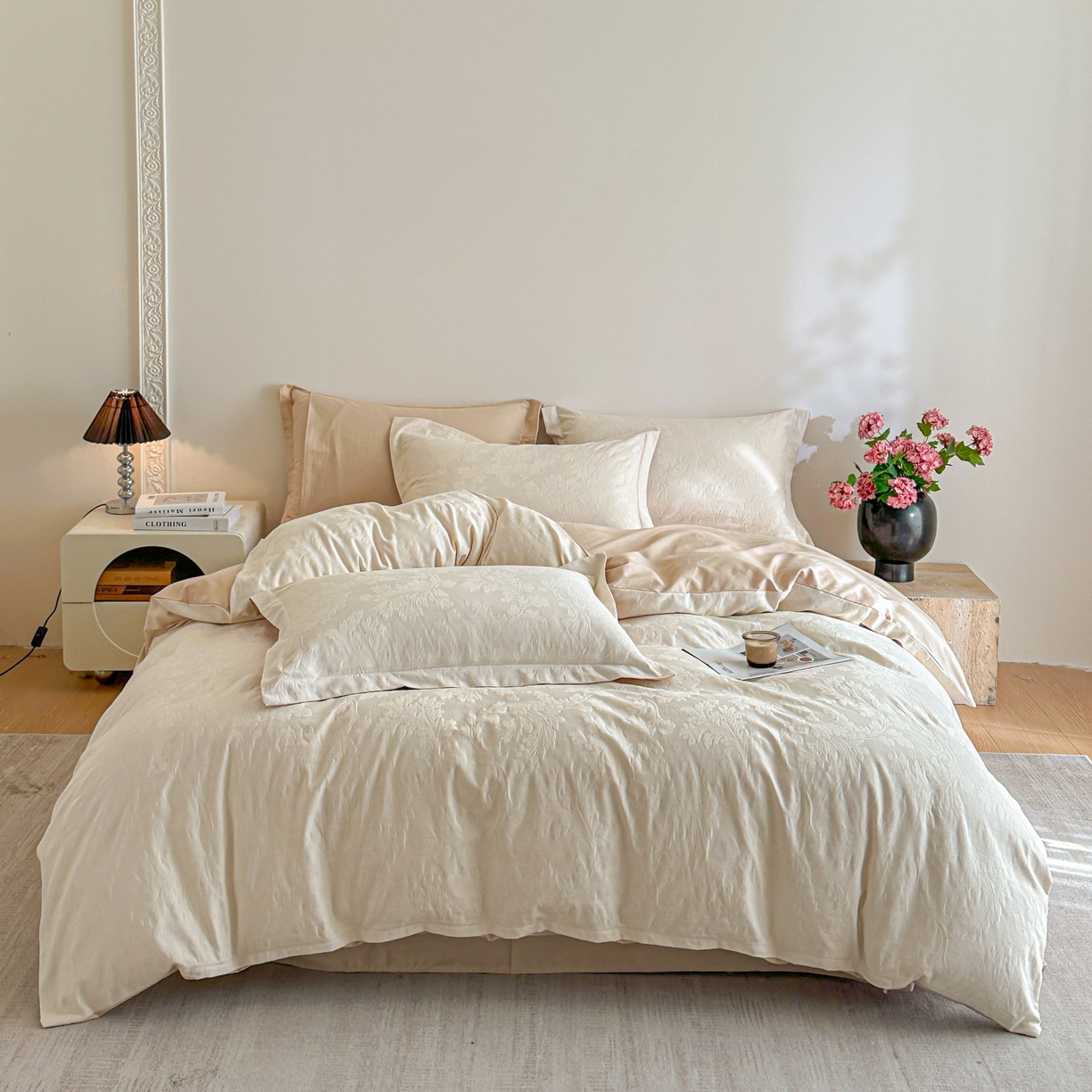 91家纺网 家纺一手货源 找家纺 （总）格里芬家纺 2026新款全棉水洗立体浮雕提花纯棉四件套