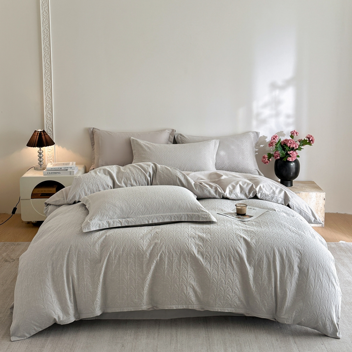 91家纺网 家纺一手货源 找家纺 （总）格里芬家纺 2026新款全棉水洗立体浮雕提花纯棉四件套