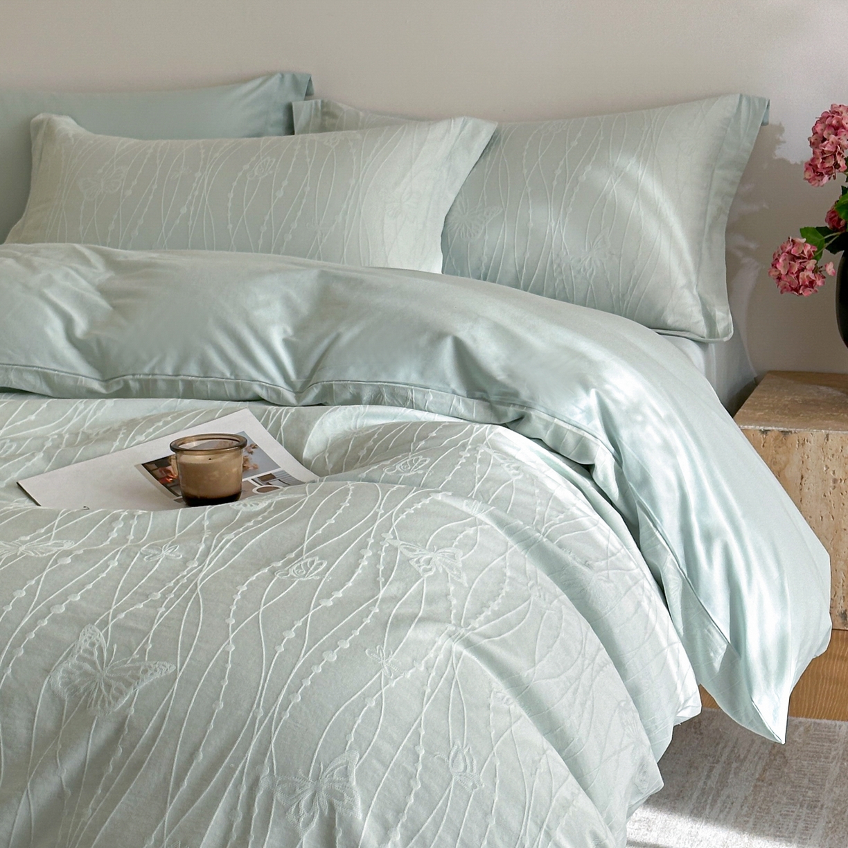 91家纺网 家纺一手货源 找家纺 （总）格里芬家纺 2026新款全棉水洗立体浮雕提花纯棉四件套