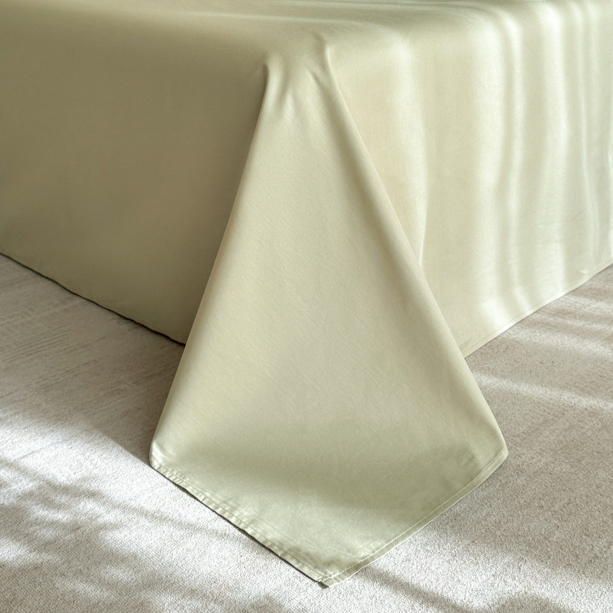 91家纺网 家纺一手货源 找家纺 格里芬家纺 2026新款全棉水洗立体浮雕提花纯棉四件套 焦野-奶绿