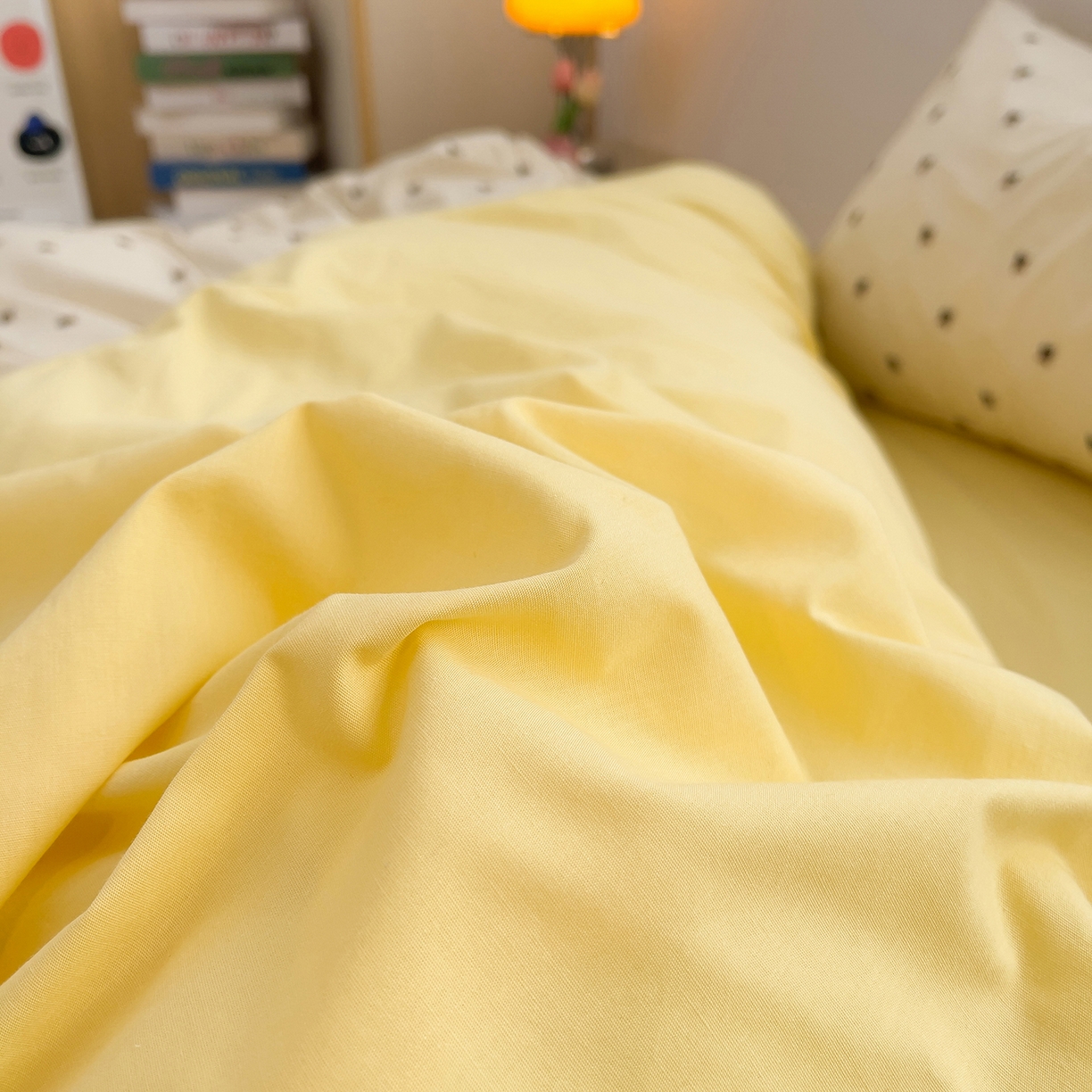 91家纺网 家纺一手货源 找家纺 炫拼家纺 2026新款A类全棉60支色织提花剪花B版40支水洗棉四件套-米熊系列 米熊-靓黄