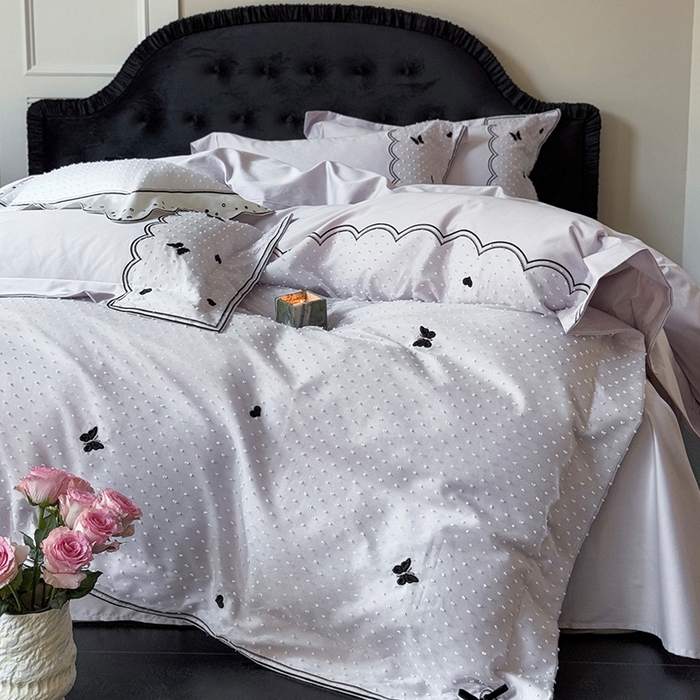 91家纺网 家纺一手货源 找家纺 （总）东方合美（原：皇家传奇） 2026新款纯棉长绒棉刺绣四件套-云小甜