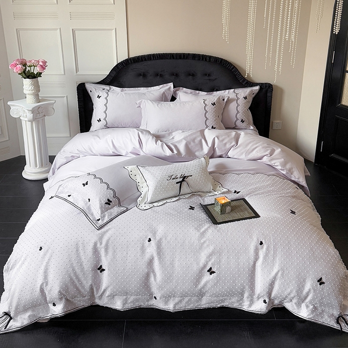 东方合美（原：皇家传奇） 2026新款纯棉长绒棉刺绣四件套-云小甜 云小甜-风信紫