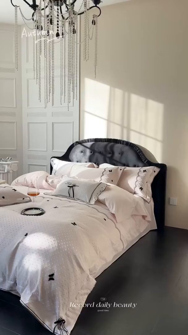 91家纺网 家纺一手货源 找家纺 东方合美（原：皇家传奇） 2026新款纯棉长绒棉刺绣四件套-云小甜 云小甜-公主粉