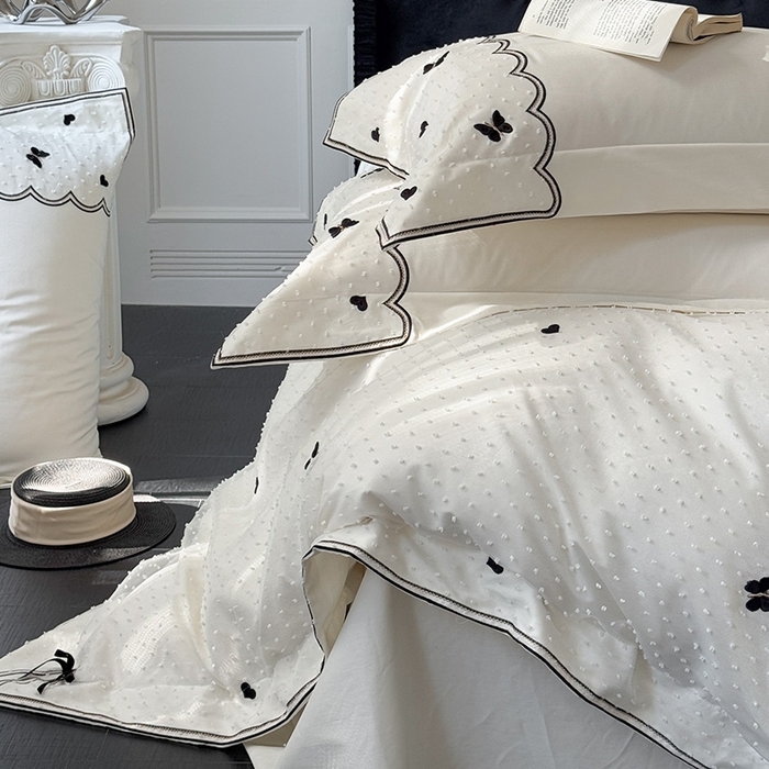 91家纺网 家纺一手货源 找家纺 东方合美（原：皇家传奇） 2026新款纯棉长绒棉刺绣四件套-云小甜 云小甜-香草白