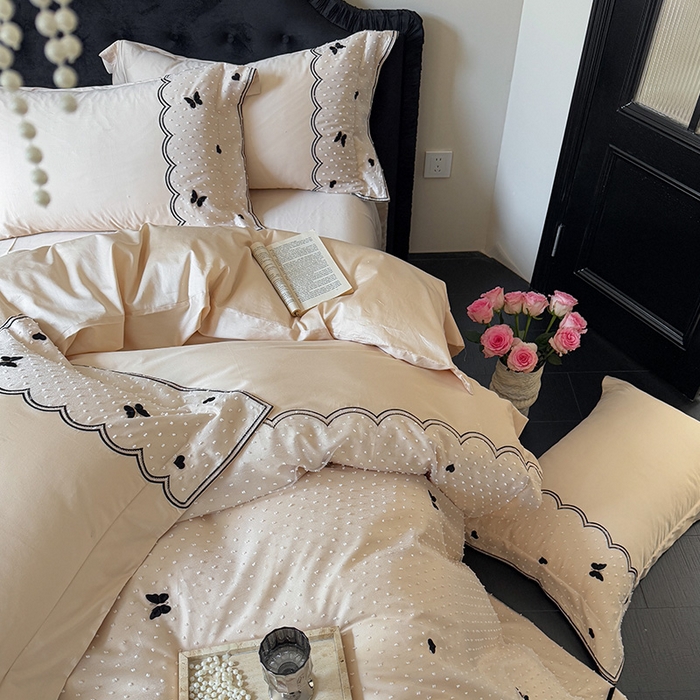 91家纺网 家纺一手货源 找家纺 东方合美（原：皇家传奇） 2026新款纯棉长绒棉刺绣四件套-云小甜 云小甜-阳光米