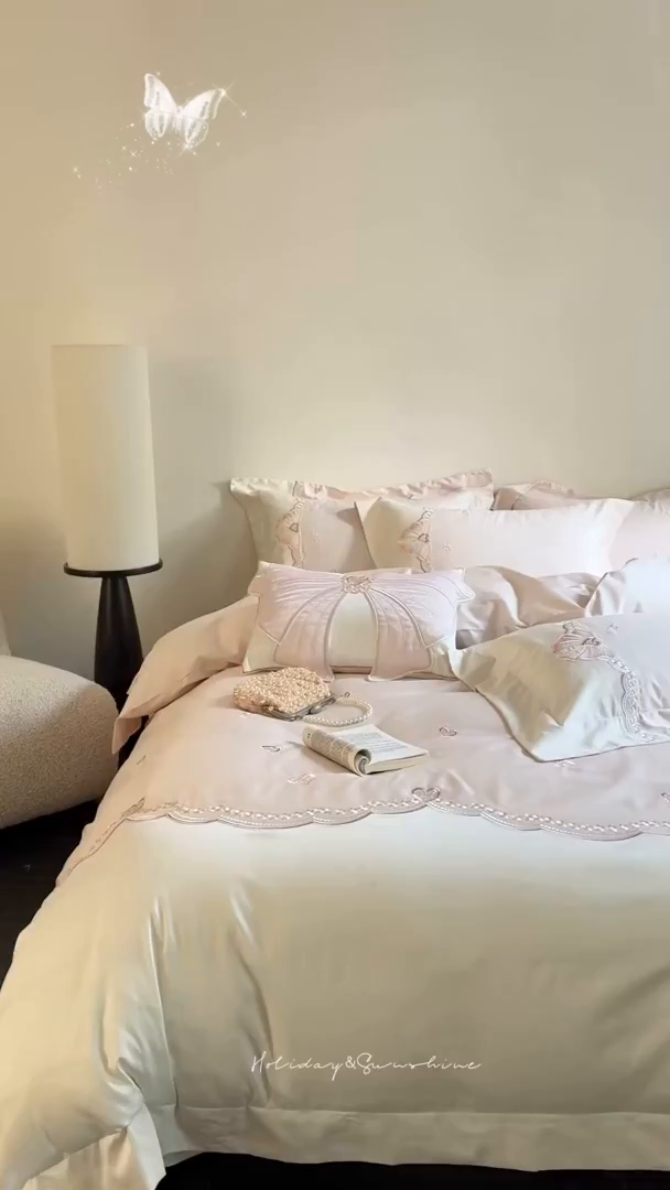 91家纺网 家纺一手货源 找家纺 （总）东方合美（原：皇家传奇） 2026新款纯棉长绒棉刺绣四件套-恋恋时光