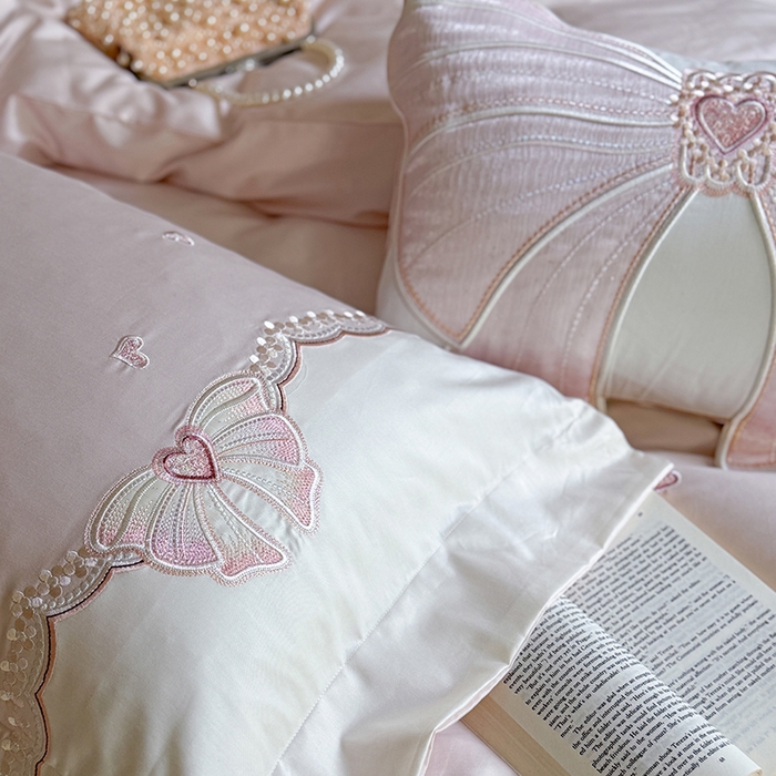 91家纺网 家纺一手货源 找家纺 （总）东方合美（原：皇家传奇） 2026新款纯棉长绒棉刺绣四件套-恋恋时光