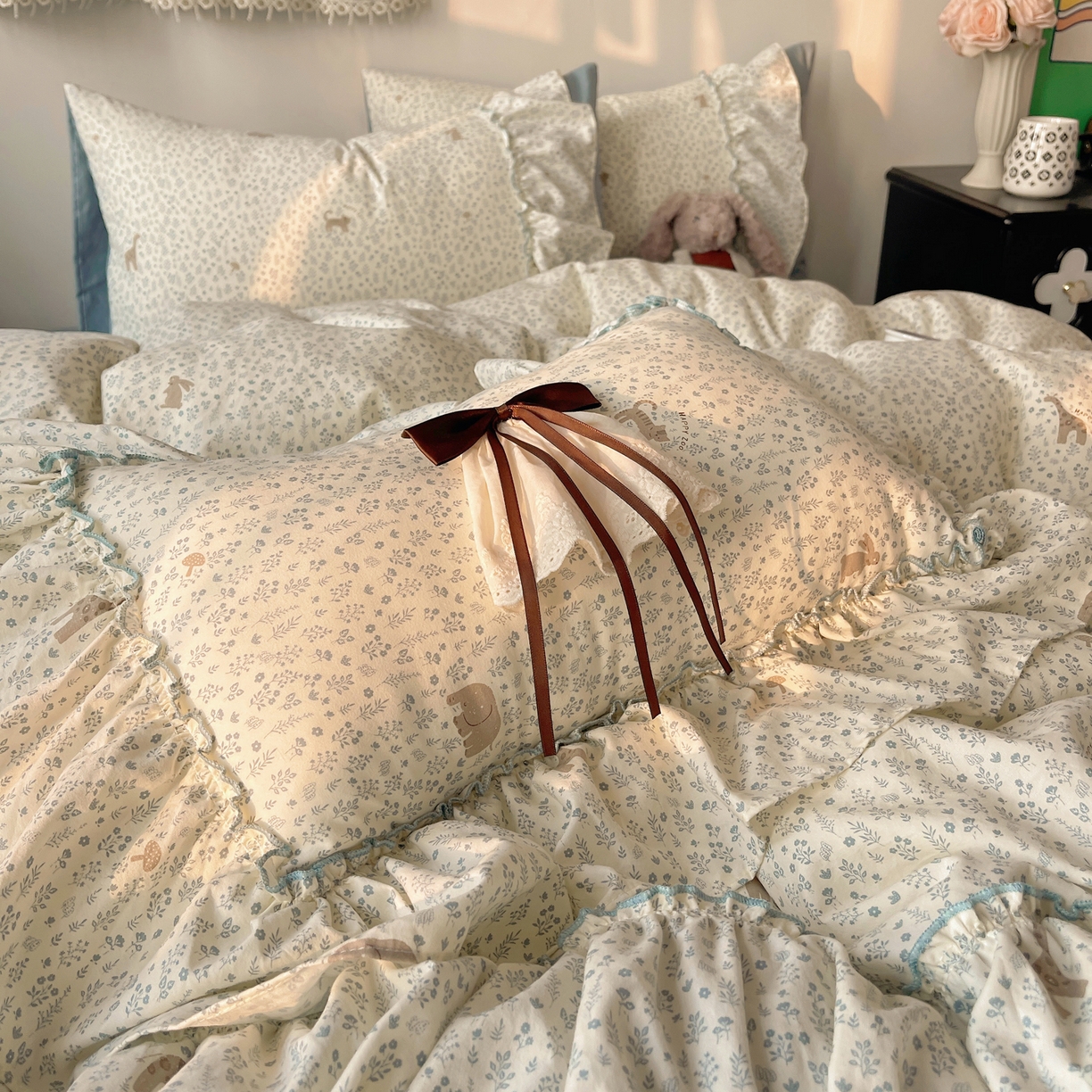 91家纺网 家纺一手货源 找家纺 （总）娜娜 2026新款A类云朵锦花边四件套