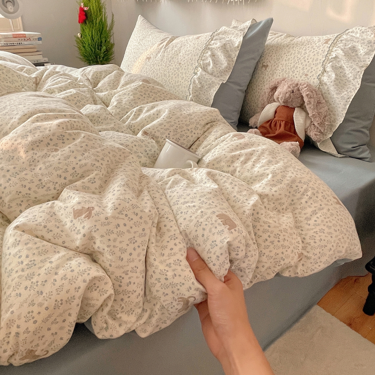 91家纺网 家纺一手货源 找家纺 （总）娜娜 2026新款A类云朵锦花边四件套