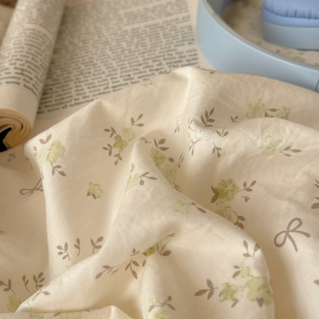 91家纺网 家纺一手货源 找家纺 娜娜 2026新款A类云朵锦花边四件套 小雏菊-浅绿