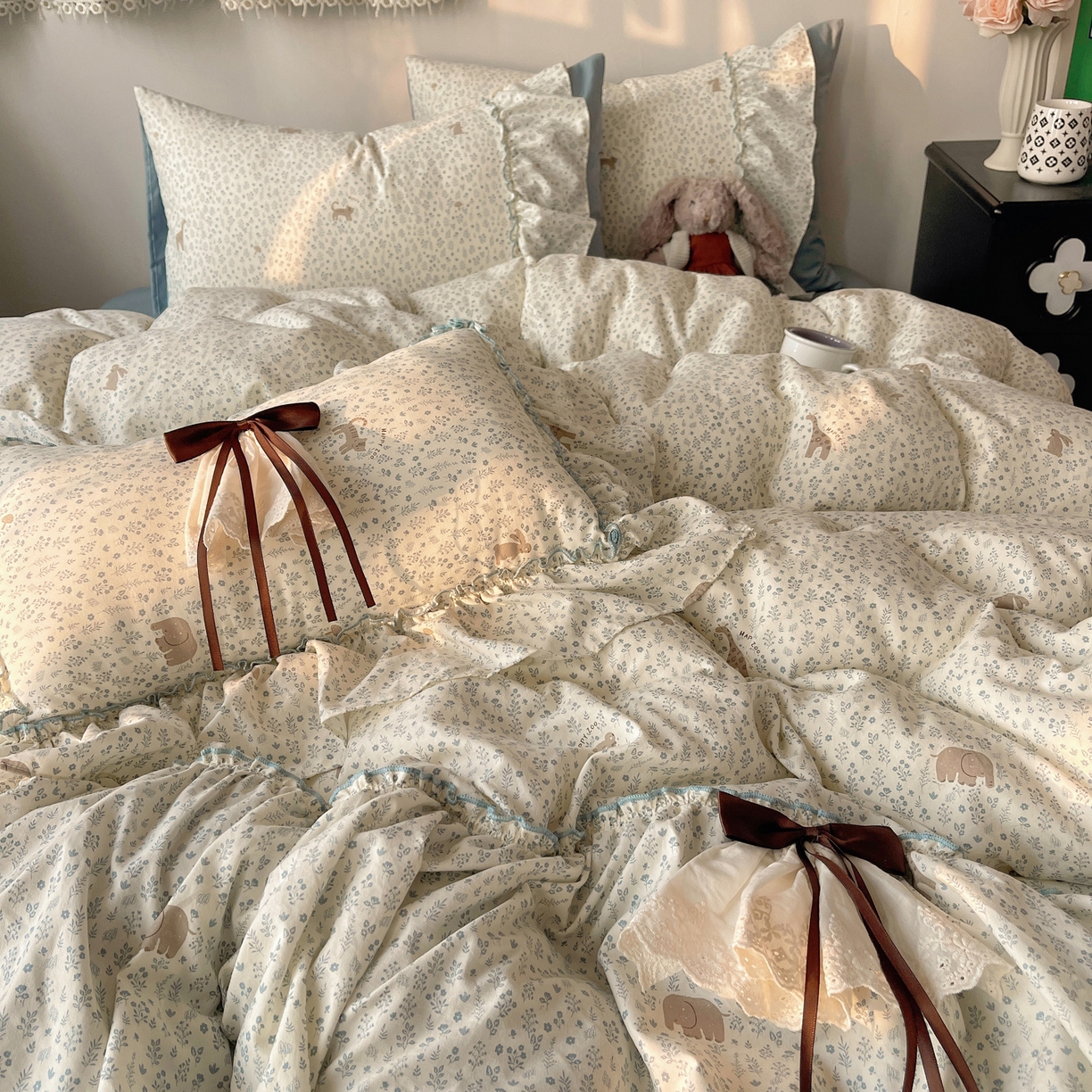 91家纺网 家纺一手货源 找家纺 （总）娜娜 2026新款A类云朵锦花边四件套