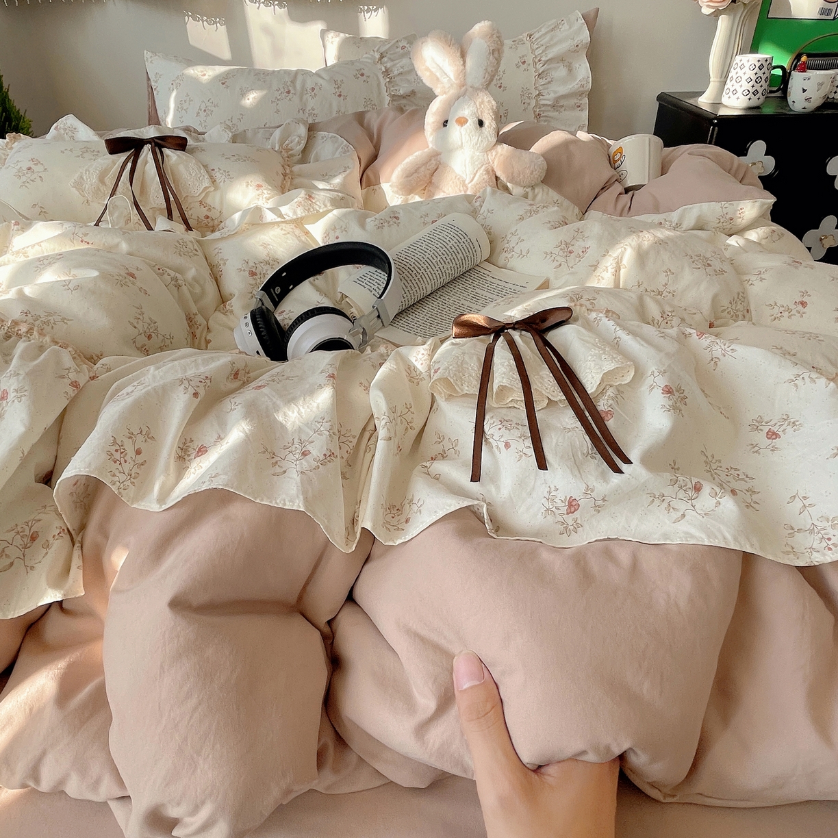 91家纺网 家纺一手货源 找家纺 （总）娜娜 2026新款A类云朵锦花边四件套