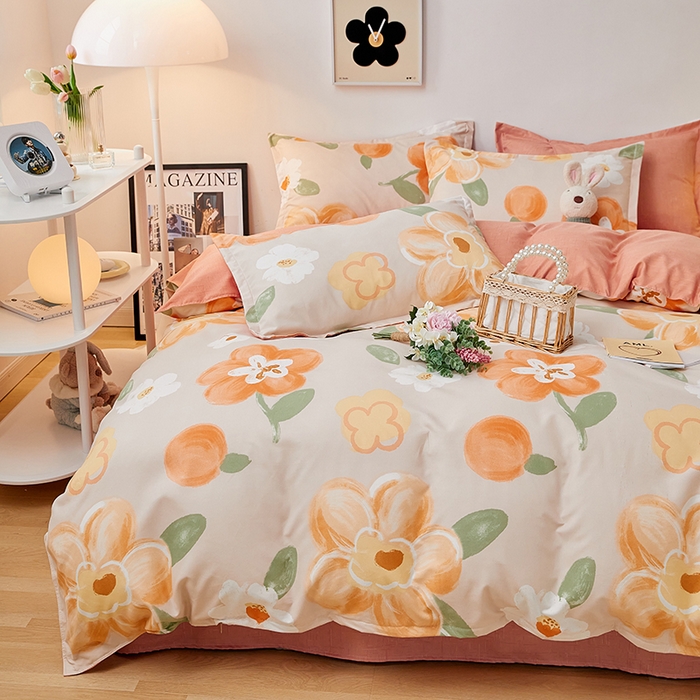 世爵 2026新款亲肤磨毛印花四件套 暖阳花开