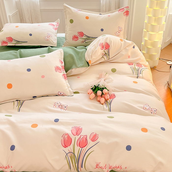 91家纺网 家纺一手货源 找家纺 世爵 2026新款亲肤磨毛印花四件套 清韵花香