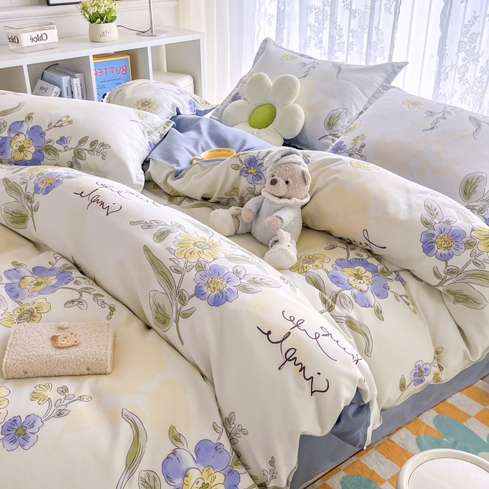 91家纺网 家纺一手货源 找家纺 世爵 2026新款亲肤磨毛印花四件套 手绘春天