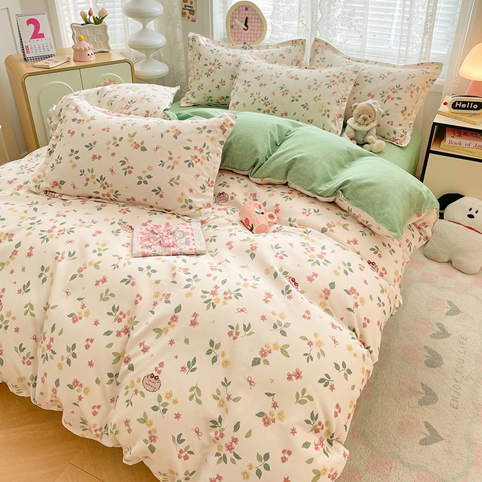 91家纺网 家纺一手货源 找家纺 世爵 2026新款亲肤磨毛印花四件套 甜美庄园