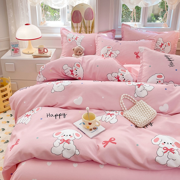 91家纺网 家纺一手货源 找家纺 世爵 2026新款亲肤磨毛印花四件套 温暖萌宝