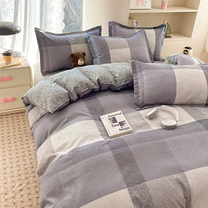 91家纺网 家纺一手货源 找家纺 世爵 2026新款亲肤磨毛印花四件套 文森格