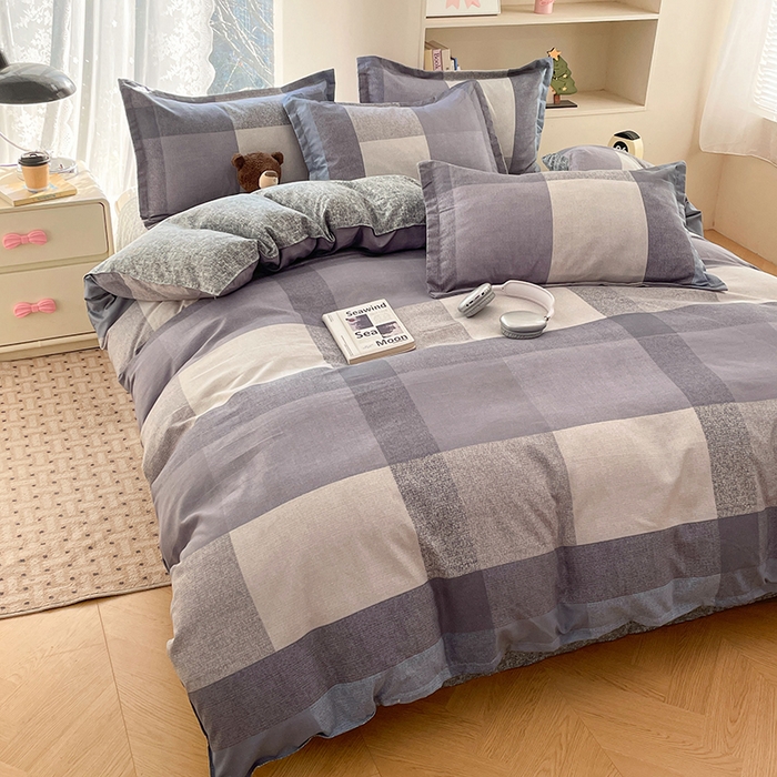 91家纺网 家纺一手货源 找家纺 世爵 2026新款亲肤磨毛印花四件套 文森格