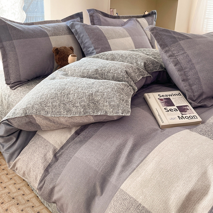 91家纺网 家纺一手货源 找家纺 世爵 2026新款亲肤磨毛印花四件套 文森格