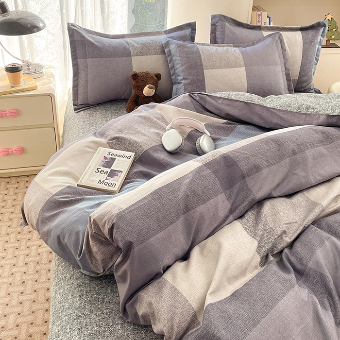 91家纺网 家纺一手货源 找家纺 世爵 2026新款亲肤磨毛印花四件套 文森格