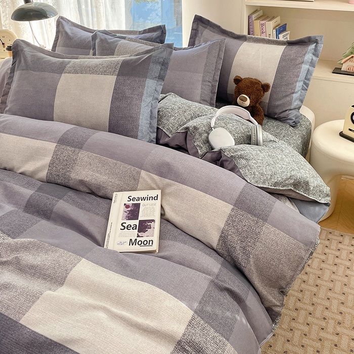 91家纺网 家纺一手货源 找家纺 世爵 2026新款亲肤磨毛印花四件套 文森格