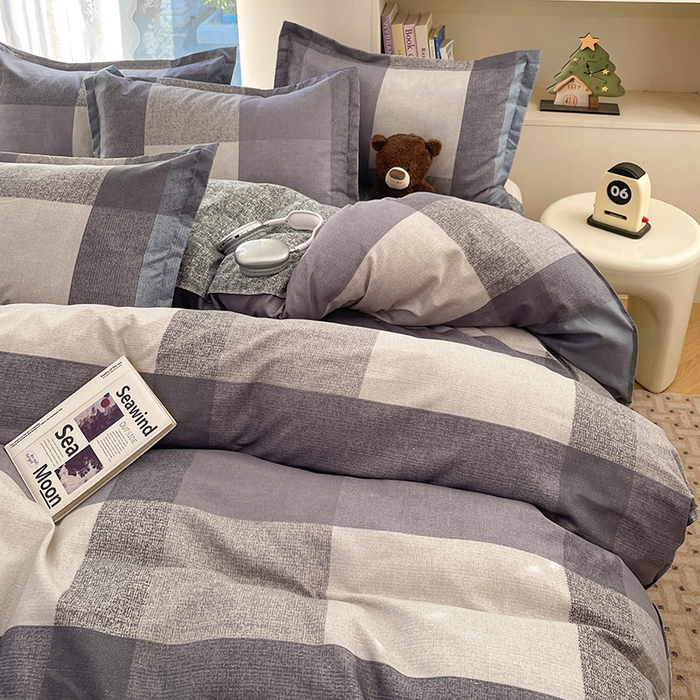 91家纺网 家纺一手货源 找家纺 世爵 2026新款亲肤磨毛印花四件套 文森格