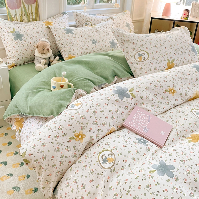 91家纺网 家纺一手货源 找家纺 世爵 2026新款亲肤磨毛印花四件套 小家碧玉