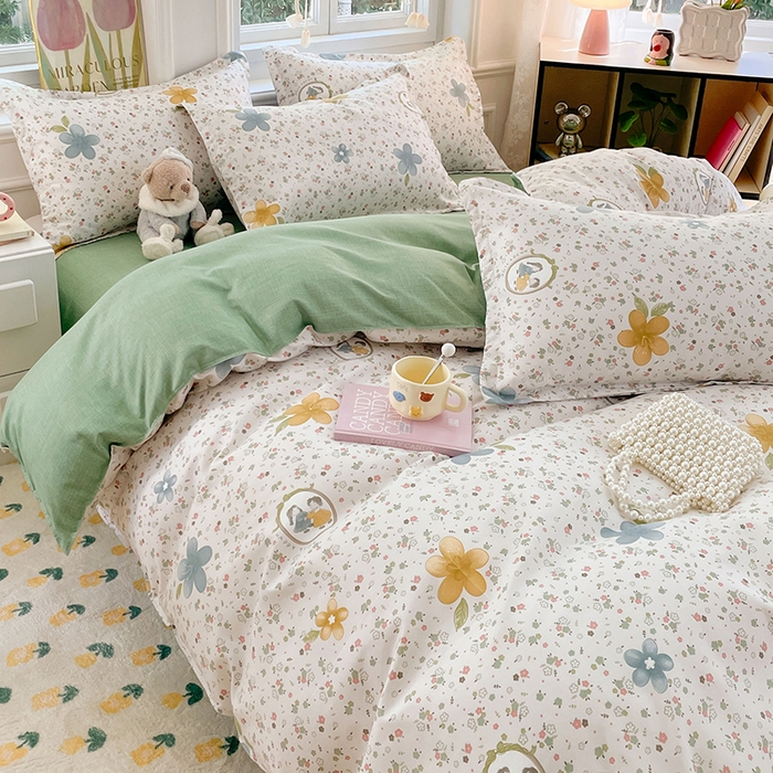 91家纺网 家纺一手货源 找家纺 世爵 2026新款亲肤磨毛印花四件套 小家碧玉