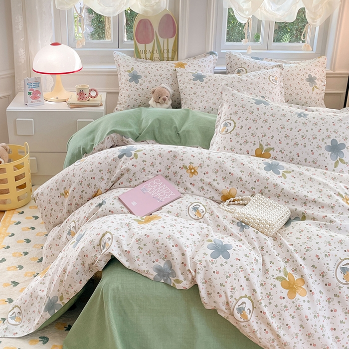 91家纺网 家纺一手货源 找家纺 世爵 2026新款亲肤磨毛印花四件套 小家碧玉