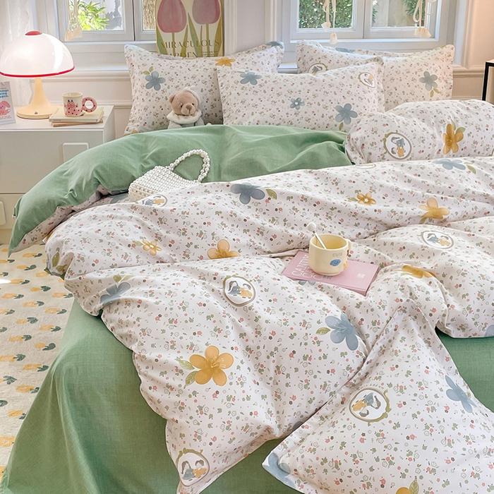 91家纺网 家纺一手货源 找家纺 世爵 2026新款亲肤磨毛印花四件套 小家碧玉