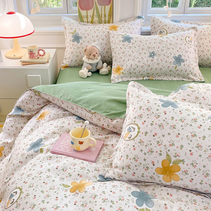 91家纺网 家纺一手货源 找家纺 世爵 2026新款亲肤磨毛印花四件套 小家碧玉