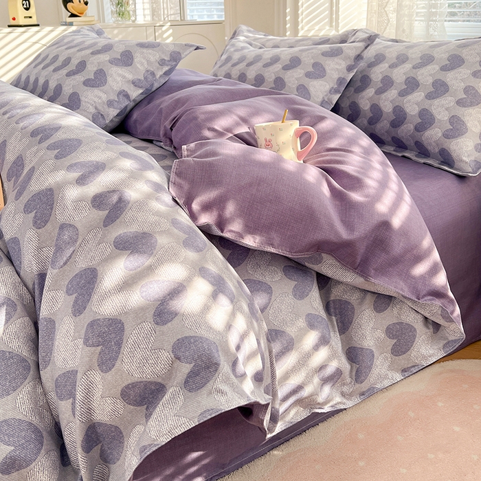 91家纺网 家纺一手货源 找家纺 世爵 2026新款亲肤磨毛印花四件套 心海