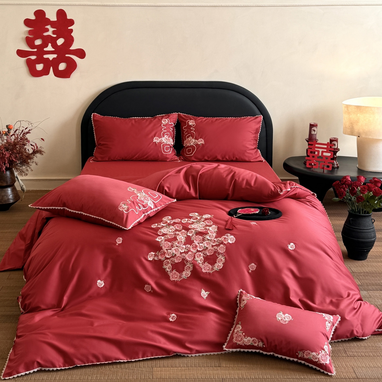 91家纺网 家纺一手货源 找家纺 （总）爱缦 2026新款花见喜系列100s pro全棉四件套-风格一（此款券后控价：标准388，大号408）