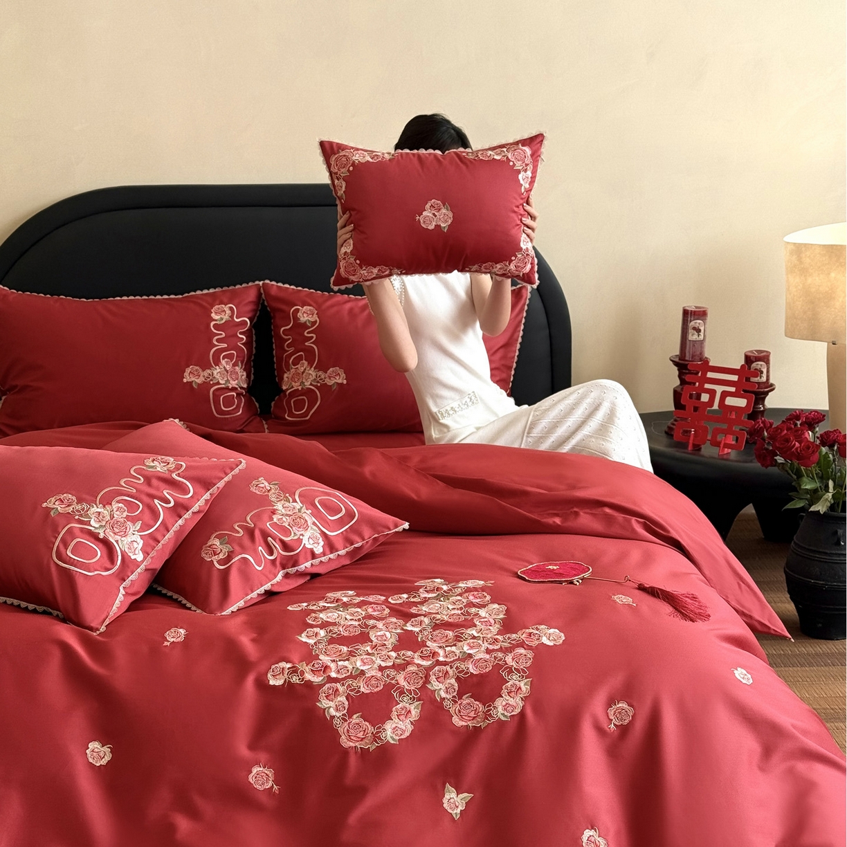 91家纺网 家纺一手货源 找家纺 （总）爱缦 2026新款花见喜系列100s pro全棉四件套-风格一（此款券后控价：标准388，大号408）