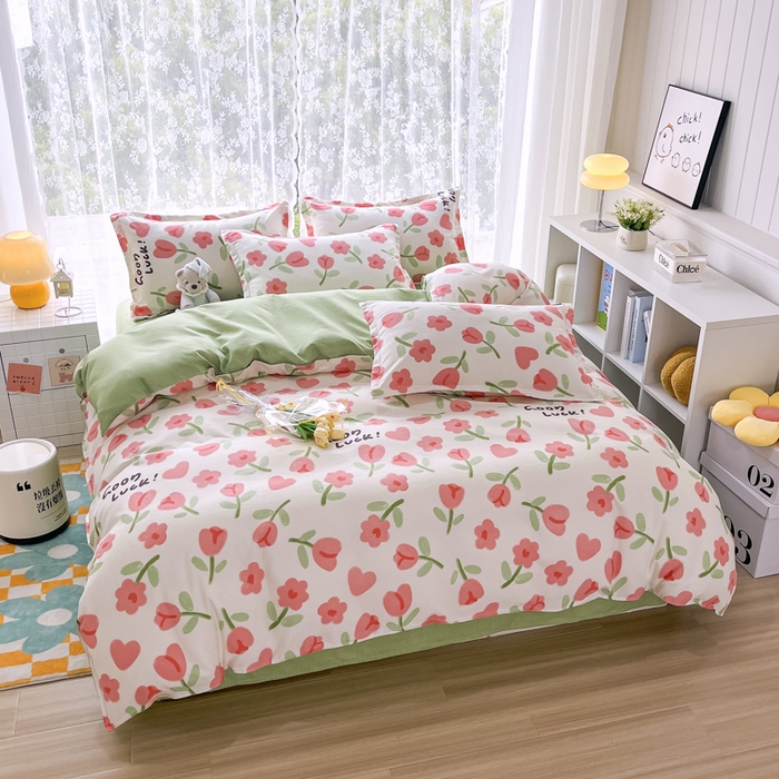 91家纺网 家纺一手货源 找家纺 世爵 2026新款亲肤磨毛印花四件套 映日逐香