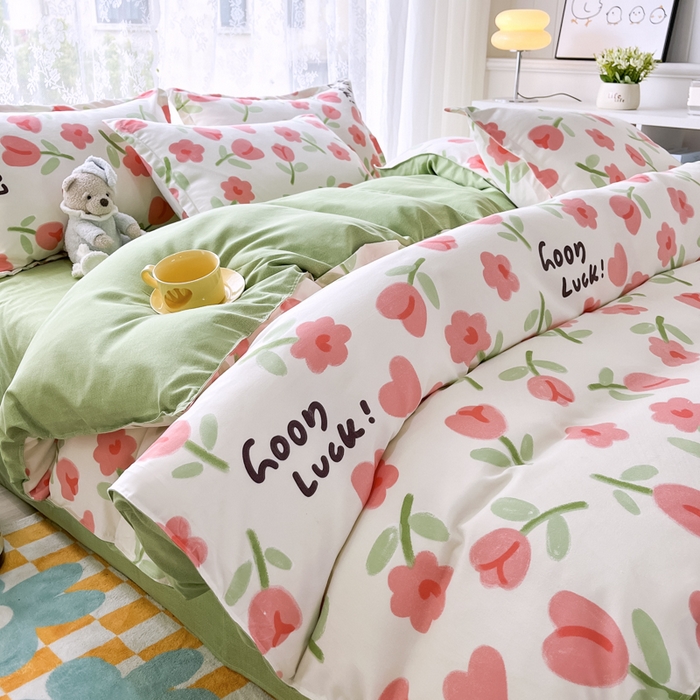 91家纺网 家纺一手货源 找家纺 世爵 2026新款亲肤磨毛印花四件套 映日逐香