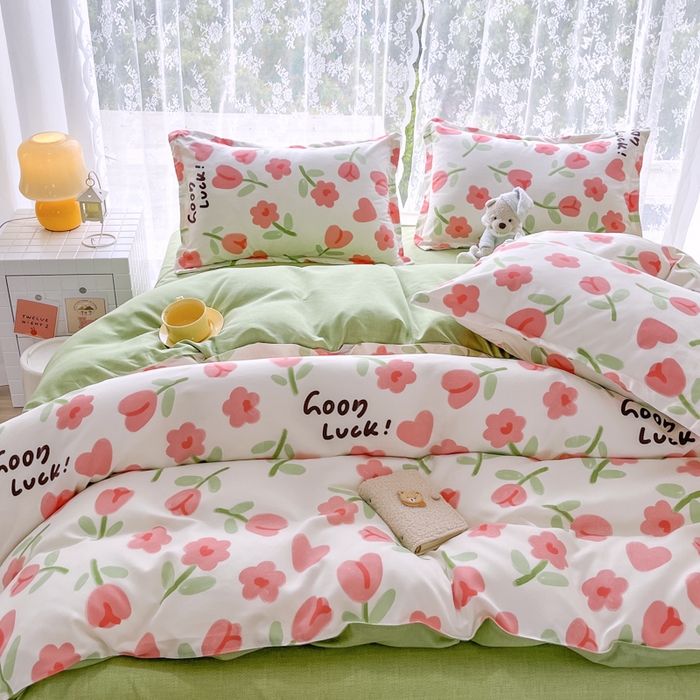 91家纺网 家纺一手货源 找家纺 世爵 2026新款亲肤磨毛印花四件套 映日逐香