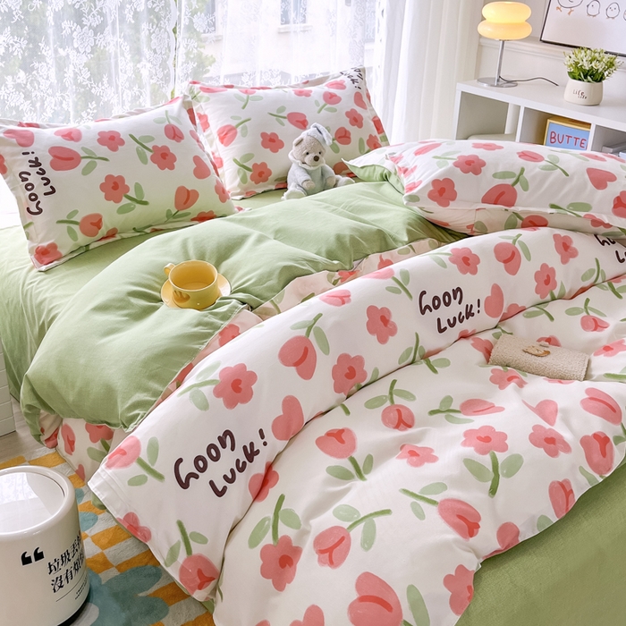 91家纺网 家纺一手货源 找家纺 世爵 2026新款亲肤磨毛印花四件套 映日逐香