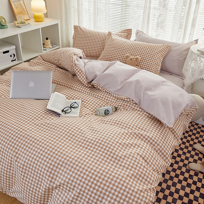 91家纺网 家纺一手货源 找家纺 世爵 2026新款亲肤磨毛印花四件套 优格咖