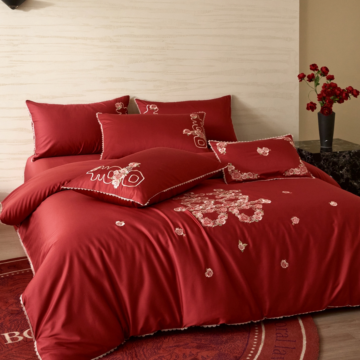 91家纺网 家纺一手货源 找家纺 （总）爱缦 2026新款花见喜系列100s pro全棉四件套-风格二（此款券后控价：标准388，大号408）