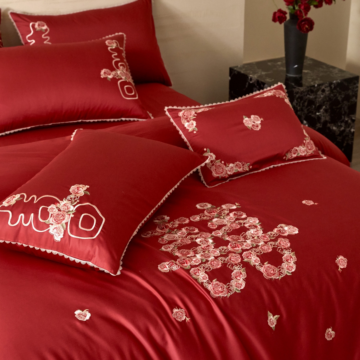 91家纺网 家纺一手货源 找家纺 （总）爱缦 2026新款花见喜系列100s pro全棉四件套-风格二（此款券后控价：标准388，大号408）